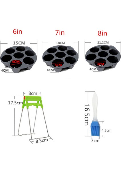 Air Fritöz Aksesuarları 8 Inç (20 cm Çap) 10'lu Pişirme Seti (Yurt Dışından)