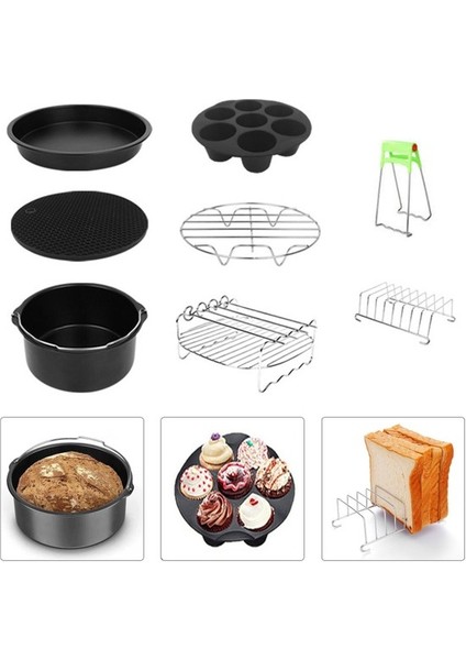Hava Fritöz Aksesuarları 8 Inç 9 Adet (Yurt Dışından)