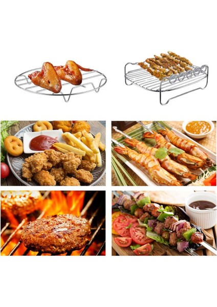 Air Fritöz Aksesuarları 7 Inç (18 cm Çap) 8'li Pişirme Seti (Yurt Dışından)