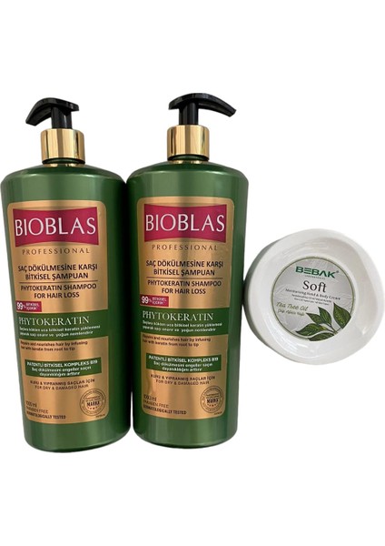 Phytokeratin Şampuan Set Sette2 Adet Bioblas Phytokeratin ŞAMPUAN(2*1000:2000 ML)+1ADET Bebak Çayağacı  Yağı Yüz Bakım KREMI(1*300 Ml) Mevcuttur