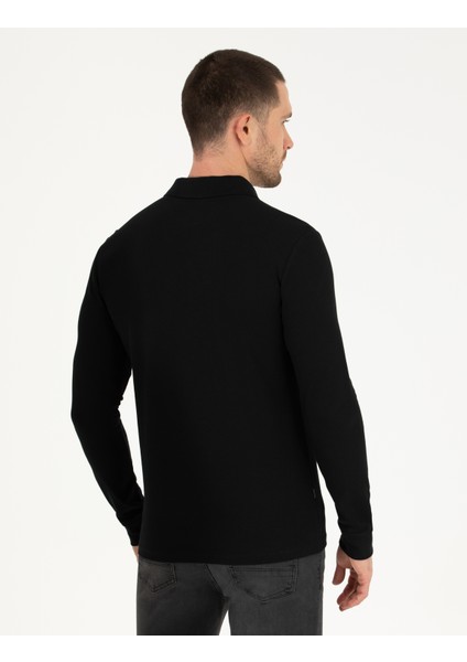 Pierre Cardin Erkek Siyah Slim Fit Basic Sweatshirt 50276035-VR046