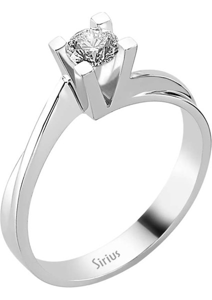 F Renk 0,31 Karat Pırlanta Tektaş Yüzük 0424R0019