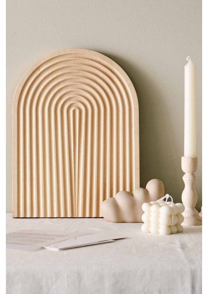 Bohem Oval Bambu Kahve ve Dekoratif Sunum Tepsisi 32 cm