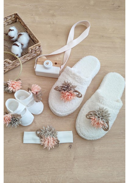 Lohusa Anne ve Bebek Terlik Taç Seti Takımı STL6390