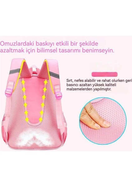 Khalid Bain Kız Çocuk Ilkokul Sırt Çantası - Pembe (Yurt Dışından)