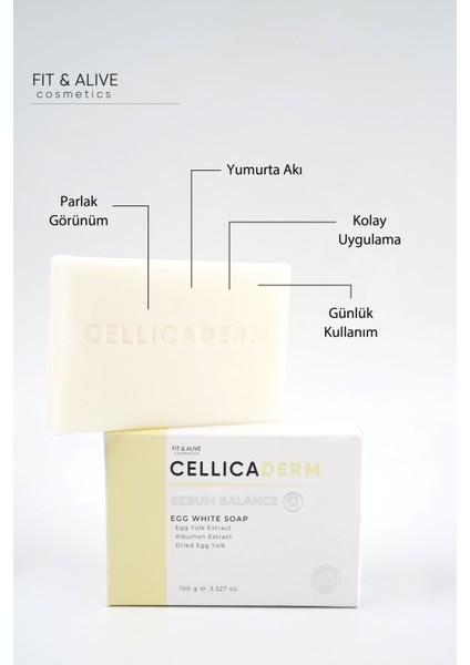 Cellicaderm Yumurta Akı Sabun - & Sebum Dengeliyici Etkili