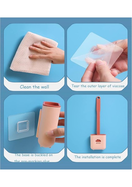 Tuvalet Fırçası Duvara Monte/dikey Banyo Için Su Filtresi Tabanlı Silikon Tuvalet Fırçası ve Tutucu (Pembe) (Yurt Dışından) indirimleri