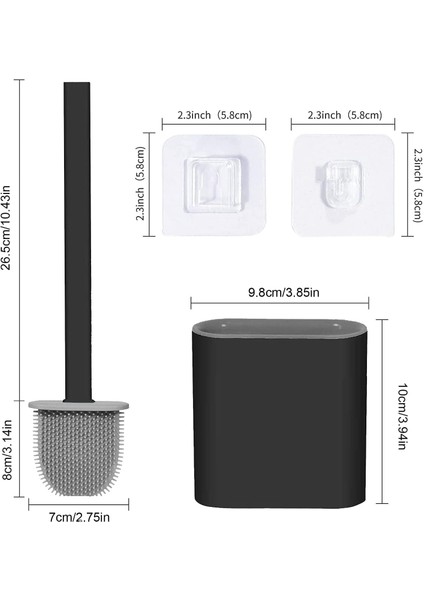 Tpr Silikon Tuvalet Fırçası ve Oturağı, Çıkarılabilir Uzun Saplı Tuvalet Fırçası, Damlama Filtresi Tabanlı Zemin/duvar Montajı (Siyah) (Yurt Dışından) fiyatları