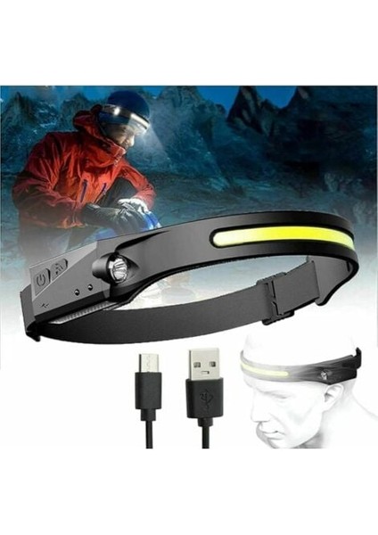 Far, LED Çalışan Far, Balıkçılık Farı, USB Far 350 Lümen Cob LED Far 80G Ipx4 Su Geçirmez Hareket Sensörlü Kafa Lambası (Siyah) (Yurt Dışından) fiyatları