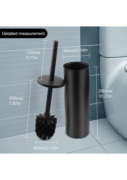 Tuvalet Fırçası ve Paslanmaz Çelik Hazneli Tuvalet Fırçası - Duvara Monte ve Ayaklı Kapaklı - Banyo Için Uzun Saplı - Mat Siyah (Yurt Dışından) fiyatları