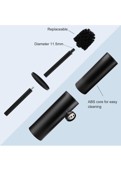 Tuvalet Fırçası ve Paslanmaz Çelik Hazneli Tuvalet Fırçası - Duvara Monte ve Ayaklı Kapaklı - Banyo Için Uzun Saplı - Mat Siyah (Yurt Dışından) modelleri