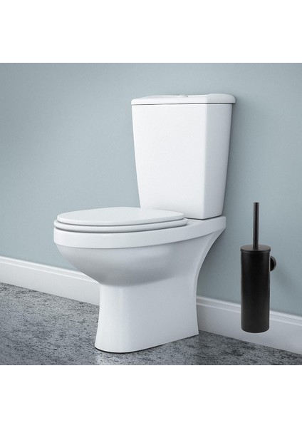 Tuvalet Fırçası ve Paslanmaz Çelik Hazneli Tuvalet Fırçası - Duvara Monte ve Ayaklı Kapaklı - Banyo Için Uzun Saplı - Mat Siyah (Yurt Dışından) fırsatları