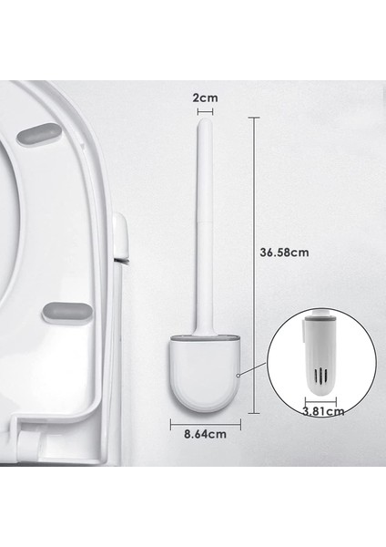 Tuvalet Fırçası, (2 Adet) Silikon Tuvalet Fırçası, Tuvalet Süpürgesi ve Yumuşak Kıllı, Kaymaz Saplı Tutucular - Hızlı Temizleme ve Kurutma (Yurt Dışından) indirimleri