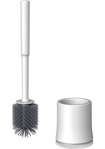 Silikon Tuvalet Fırçası ve Tutucu, Ace - Tuvalet Fırçası Tutucu, Yumuşak Fırçalı Silikon Tuvalet Temizleme Fırçası Seti Zemin/duvar Montajı (Yurt Dışından)