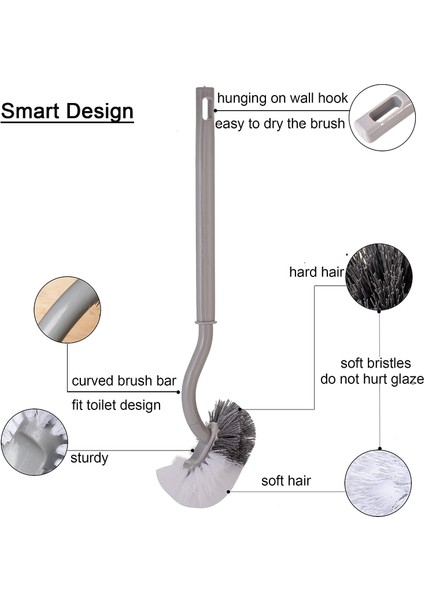Tuvalet Fırçası ve Tutucu, Plastik Uzun Saplı Banyo ve Tuvalet Fırçası, Katı Kıl Tuvalet Fırçası, Tuvalet Ev Için, Derin Temizlik (Yurt Dışından) fiyatları
