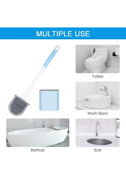Tuvalet Fırçası, Düz Silikon Tuvalet Fırçası, Çabuk Kuruyan Tuvalet Fırçası, Tutuculu Asılı Tuvalet Fırçası, Tuvalete Uygun, Küvet, Lavabo (Beyaz) (Yurt Dışından) fiyatları