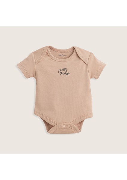 Dusty Floral Yenidoğan Kısa Kollu Body Pembe