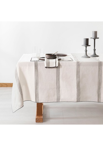 Mestiere Masa Örtüsü 160X240 cm Beyaz/gri