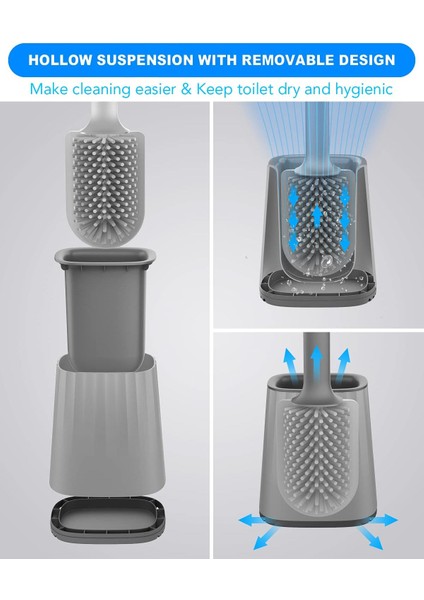 Tuvalet Fırçası, Duvara Montajlı ve Yer Standlı Silikon Tuvalet Fırçası Seti, Çift Taraflı Temizleme Fırçası Başlığı, Uzun Saplı ve Kablı (Yurt Dışından) modelleri