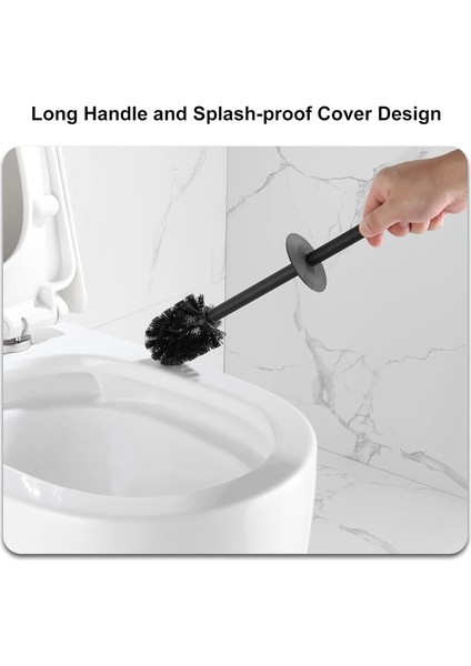 Siyah Tuvalet Fırçası ve Büyü Silikon Tuvalet Fırçası, Banyo Için 2 Fırça Başlığıyla, Kare (Yurt Dışından) fiyatları