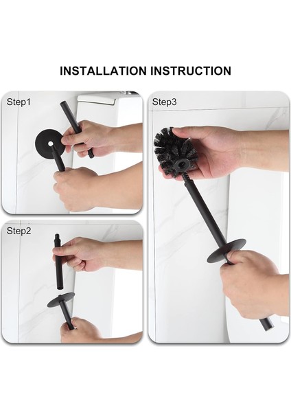 Siyah Tuvalet Fırçası ve Büyü Silikon Tuvalet Fırçası, Banyo Için 2 Fırça Başlığıyla, Kare (Yurt Dışından) indirimleri