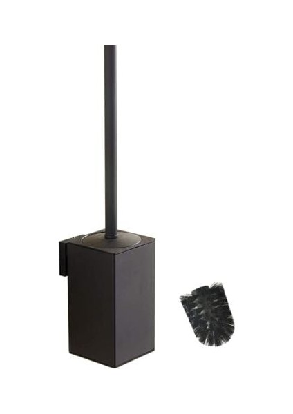 (SIYAH)304 Paslanmaz Çelik Kare Duvara Monte Tuvalet Fırçalığı, 1 Fırça Başlıklı (Yurt Dışından)