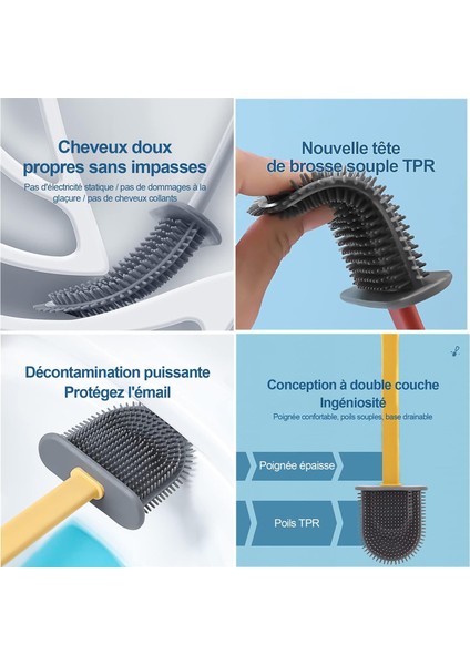 2'li Tuvalet Fırçası Seti, Tuvalet Fırçası ve Tutacağı, Hızlı Kuruyan Silikon Tuvalet Fırçası, Askılı Silikon Tuvalet Fırçası Seti (Gri + Pembe) (Yurt Dışından) modelleri