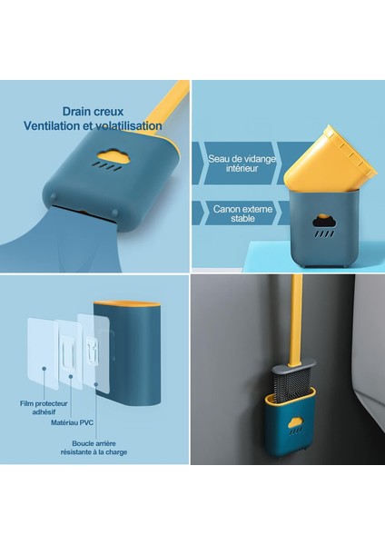 2'li Tuvalet Fırçası Seti, Tuvalet Fırçası ve Tutacağı, Hızlı Kuruyan Silikon Tuvalet Fırçası, Askılı Silikon Tuvalet Fırçası Seti (Gri + Pembe) (Yurt Dışından) fırsatları