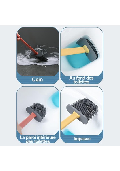 2'li Tuvalet Fırçası Seti, Tuvalet Fırçası ve Tutacağı, Hızlı Kuruyan Silikon Tuvalet Fırçası, Askılı Silikon Tuvalet Fırçası Seti (Gri + Pembe) (Yurt Dışından) indirimleri