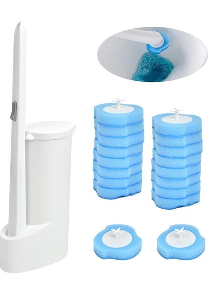 3'ü 1 Arada Tuvalet Fırçası, 24 Yedek Tuvalet Fırçası Başlığı + Tuvalet Fırçası + Taban, Tuvalet, Banyo, Wc Için 360 Derece Çok Fonksiyonlu Temizleme Tuvalet Fırçası (Yurt Dışından)