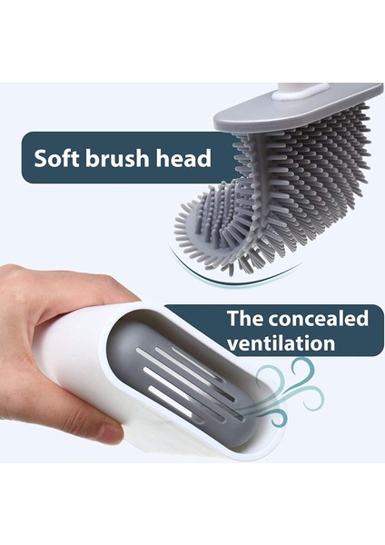 Tuvalet Fırçası 2 Parça Tuvalet Fırçası Silikon Tuvalet Fırçası Duvara Monte Tuvalet Fırçası Banyo Için Hızlı Kuruyan Tutucu ile Silikon Kapak (Yurt Dışından) fiyatları