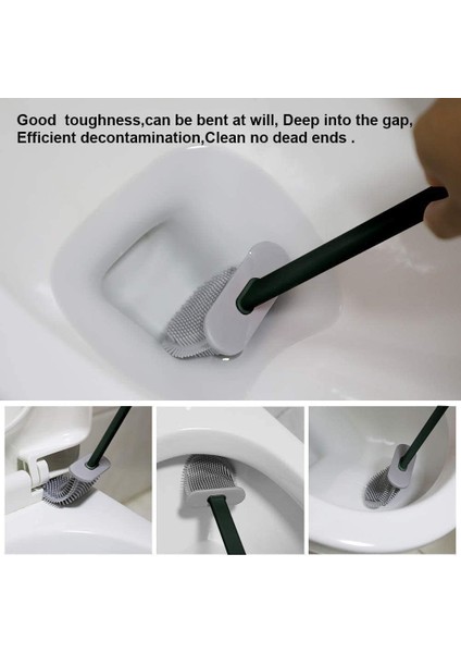 Tuvalet Fırçası 2 Parça Tuvalet Fırçası Silikon Tuvalet Fırçası Duvara Monte Tuvalet Fırçası Banyo Için Hızlı Kuruyan Tutucu ile Silikon Kapak (Yurt Dışından) modelleri