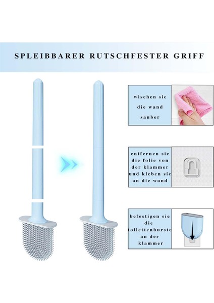 Tuvalet Fırçası, Hızlı Kuruyan Tuvalet Fırçası, 2 Adet Silikon Tuvalet Fırçası ve Tutucular, Su Filtresi Tabanlı, Köşeler ve Tuvaletler Arasındaki Küçük Boşluklar Için (Yurt Dışından) modelleri