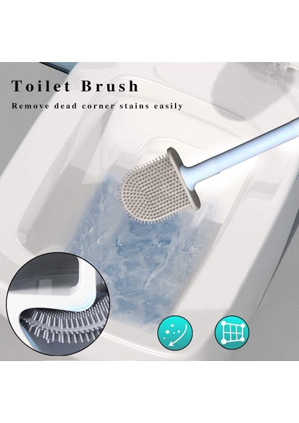 Tuvalet Fırçası, Hızlı Kuruyan Tuvalet Fırçası, 2 Adet Silikon Tuvalet Fırçası ve Tutucular, Su Filtresi Tabanlı, Köşeler ve Tuvaletler Arasındaki Küçük Boşluklar Için (Yurt Dışından) fırsatları