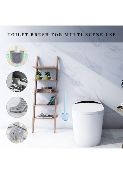 Tuvalet Fırçası, Hızlı Kuruyan Tuvalet Fırçası, 2 Adet Silikon Tuvalet Fırçası ve Tutucular, Su Filtresi Tabanlı, Köşeler ve Tuvaletler Arasındaki Küçük Boşluklar Için (Yurt Dışından) indirimleri