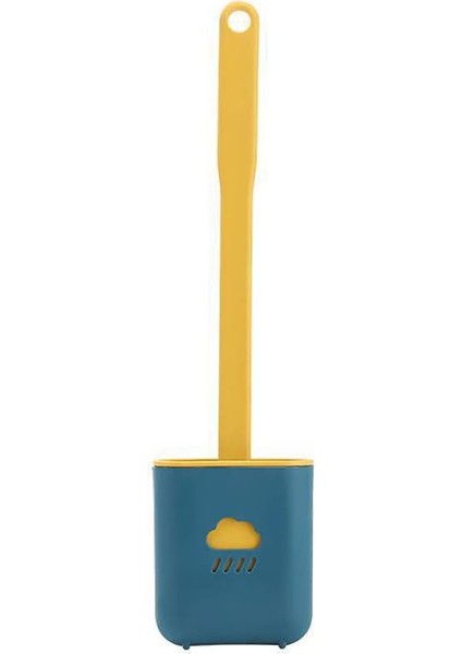 Tuvalet Fırçası Wc Silikon Tuvalet Fırçası ve Duvara Monte/dikey Banyo Için Su Filtresi Tabanlı Tutucu (Mavi) (Yurt Dışından)