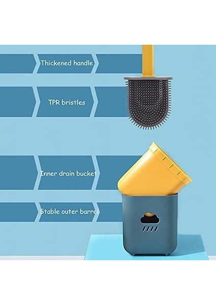 Tuvalet Fırçası Wc Silikon Tuvalet Fırçası ve Duvara Monte/dikey Banyo Için Su Filtresi Tabanlı Tutucu (Mavi) (Yurt Dışından) indirimleri