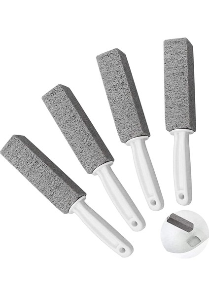 4 Adet Ponza Taşı Temizleme Fırçası, Ponza Taşı Temizleme Taşı Saplı Klozet Temizleyici Fırça Lekeleri ve Sert Su Için Halka Sökücü (Yurt Dışından)