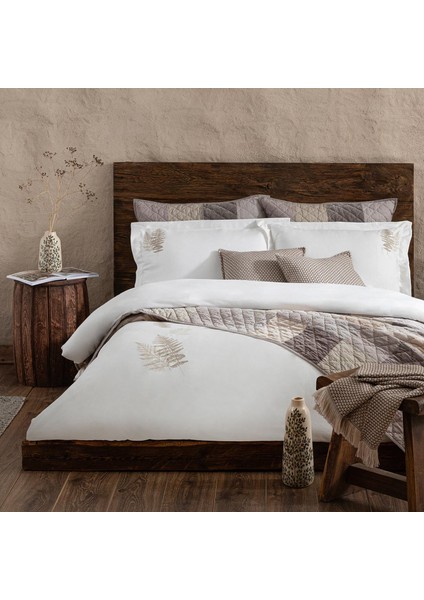 Flavia Nevresim Seti Ekstra King Size 260X220 cm Ekru