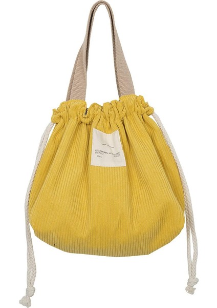 Fitilli Kadife Öğle Yemeği Çantası, Kadınlar, Ofis Çalışanları ve Öğrenciler Için Tote Öğle Yemeği Çantası, Mavi (Sarı) (Yurt Dışından)