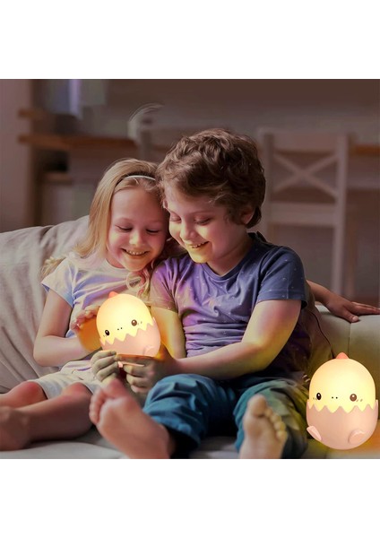Çocuk Gecesi Işığı, Bebek Gece Işığı, 3 Yoğunluklu Bebek Gece Işığı 6 Renk Yükleyebilir, Başucu Işıkları Dokunmatik Kontrol, Dinozor Yumurtaları (Yurt Dışından)