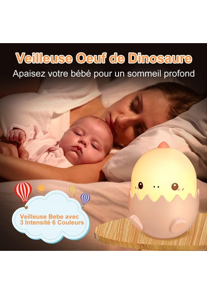 Çocuk Gecesi Işığı, Bebek Gece Işığı, 3 Yoğunluklu Bebek Gece Işığı 6 Renk Yükleyebilir, Başucu Işıkları Dokunmatik Kontrol, Dinozor Yumurtaları (Yurt Dışından) fırsatları