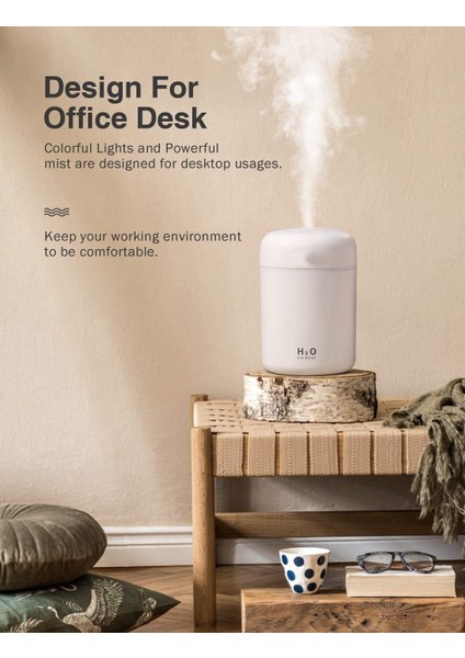 Hava Nemlendirici, 300ML Su Depolu Mini USB Ultrasonik Hava Nemlendirici, Otomatik Kapanma ve Araba, Ofis, Yatak Odası Için Daha Sessiz Renkli Gece Lambası Fonksiyonu (Yurt Dışından) modelleri