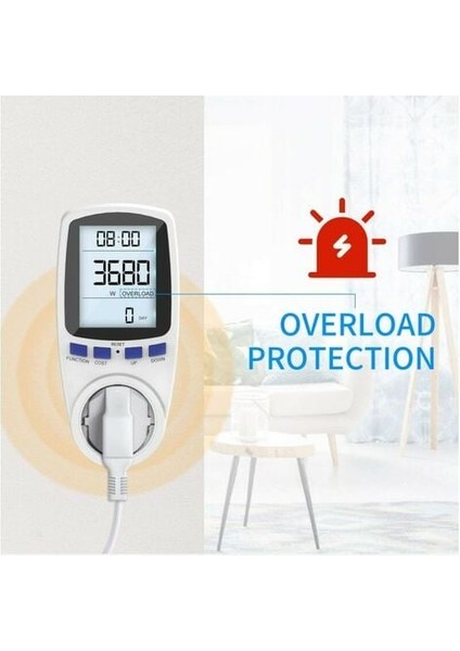 Enerji Sayacı Wattmetre Soketi, 7 Modlu Elektrik Enerjisi Sayacı Soketi, Enerji Tasarrufu Için LCD Ekranlı Enerji Ölçer, 3680W (Yurt Dışından) fırsatları