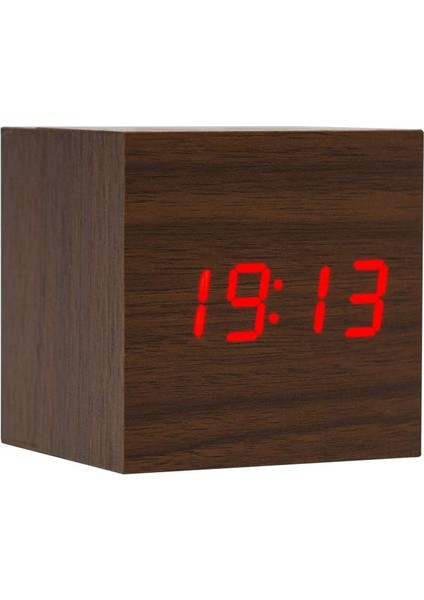 Ahşap Çalar Saat - 3 Parlaklık Seviyesi ve Ses Kontrolüyle Mini Dijital Saat, Aile Seyahatleri Için Mükemmel (Yurt Dışından)