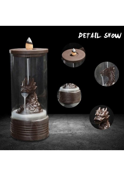 Geri Akış Tütsü Tutucu El Yapımı Seramik Tütsü Brülör, LED Işıkları ve Rüzgar Geçirmez Akrilik Kapak Ev Koku Dekor Aromaterapi Süsleme Için (Yurt Dışından) fiyatları