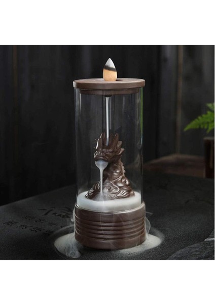 Geri Akış Tütsü Tutucu El Yapımı Seramik Tütsü Brülör, LED Işıkları ve Rüzgar Geçirmez Akrilik Kapak Ev Koku Dekor Aromaterapi Süsleme Için (Yurt Dışından) modelleri