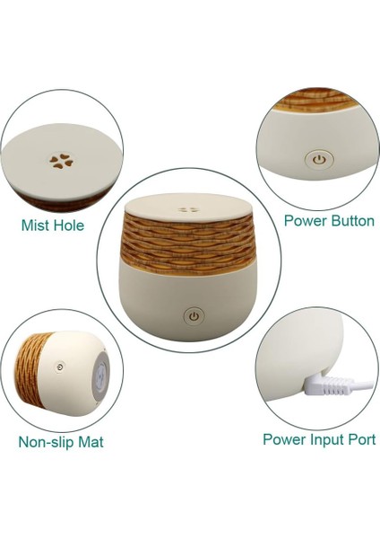 Mini Uçucu Yağ Difüzörü, Uçucu Yağlar Için 30ML Küçük Aroma Difüzörü, LED Gece Işıklı Ultrasonik Nemlendirici (Yurt Dışından) indirimleri
