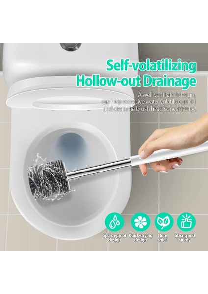 Şık Silikon Tuvalet Fırçası - Tutuculu Tuvalet Fırçası - Üstün Kaliteli Tuvalet Fırçası - Siyah Sıhhi Tuvalet Fırçası Tutucu (Yurt Dışından) fırsatları