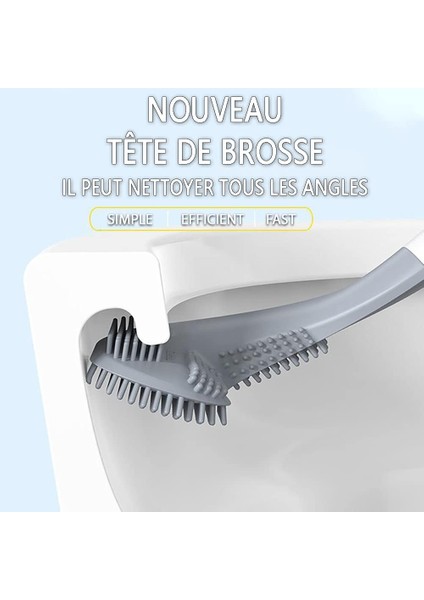 Golf Silikon Tuvalet Fırçası Uzun Saplı Duvara Monte Temizlik Tuvalet Fırçası Tutucu Setli (Siyah) (Yurt Dışından) indirimleri